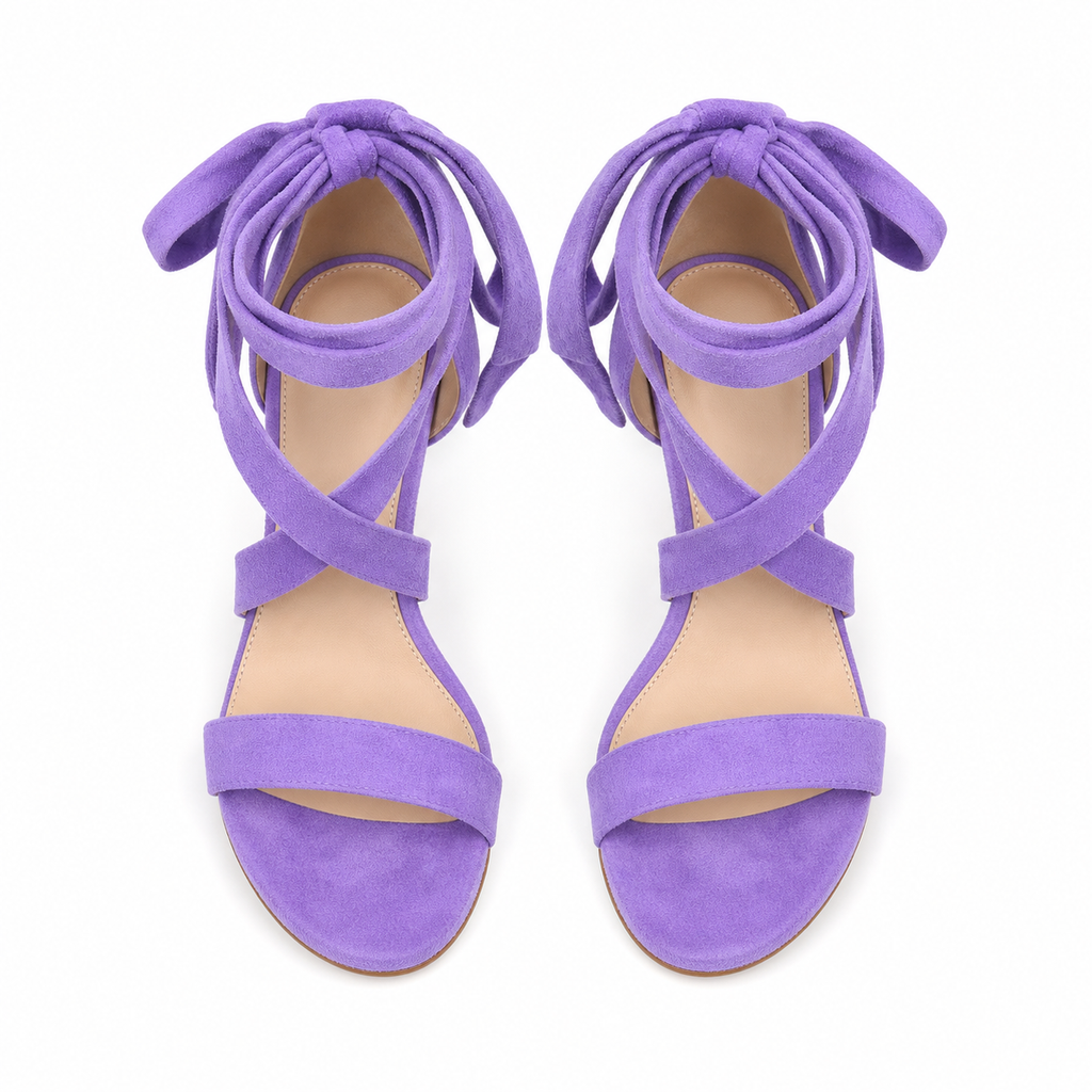 Mauve Suede Valeria Microfiber Sandals top view