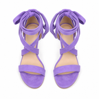 Mauve Suede Valeria Microfiber Sandals top view