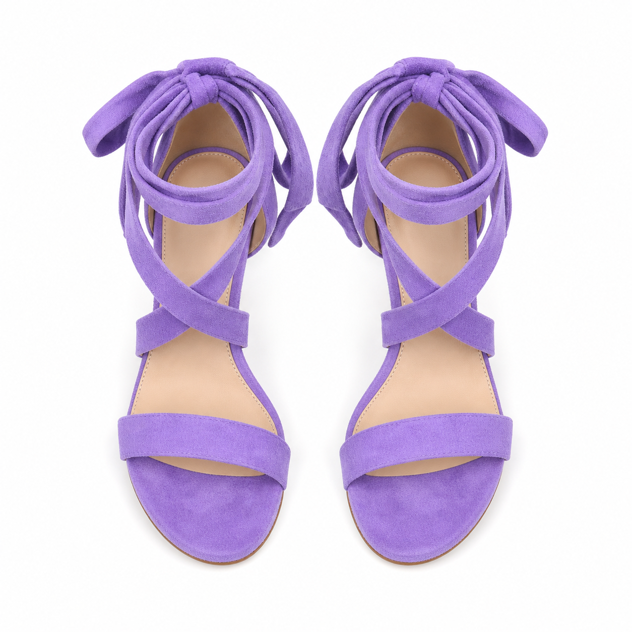 Mauve Suede Valeria Microfiber Sandals top view