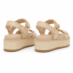 Soft Apricot Procida Raffia Gladiator Sandals heel detail