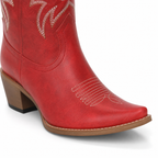 Deep Red Asti Knee-High Boots close-up detail