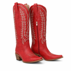 Deep Red Asti Knee-High Boots