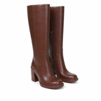 Rich Brown Barolo Leather Low-Heel Boots