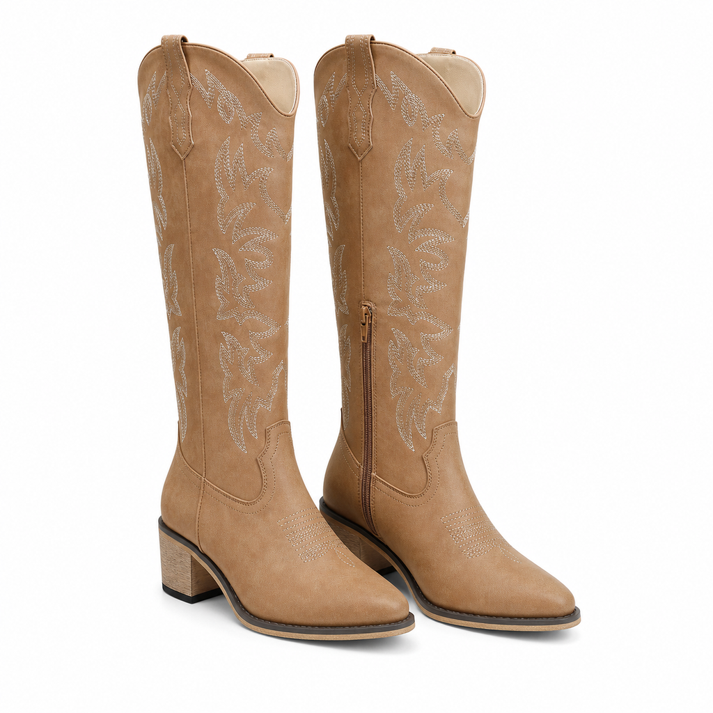 Rich Brown Pavia Leather Knee-High Boots