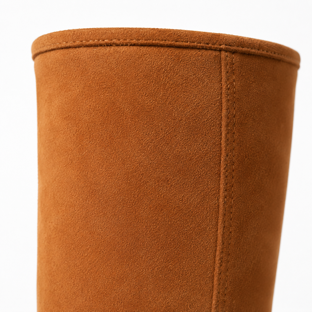 Butter Yellow Ronda Leather Platform Boots close-up detail