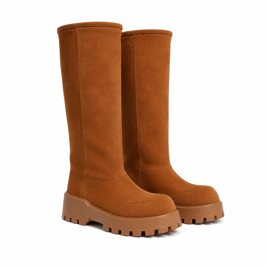 Butter Yellow Ronda Leather Platform Boots