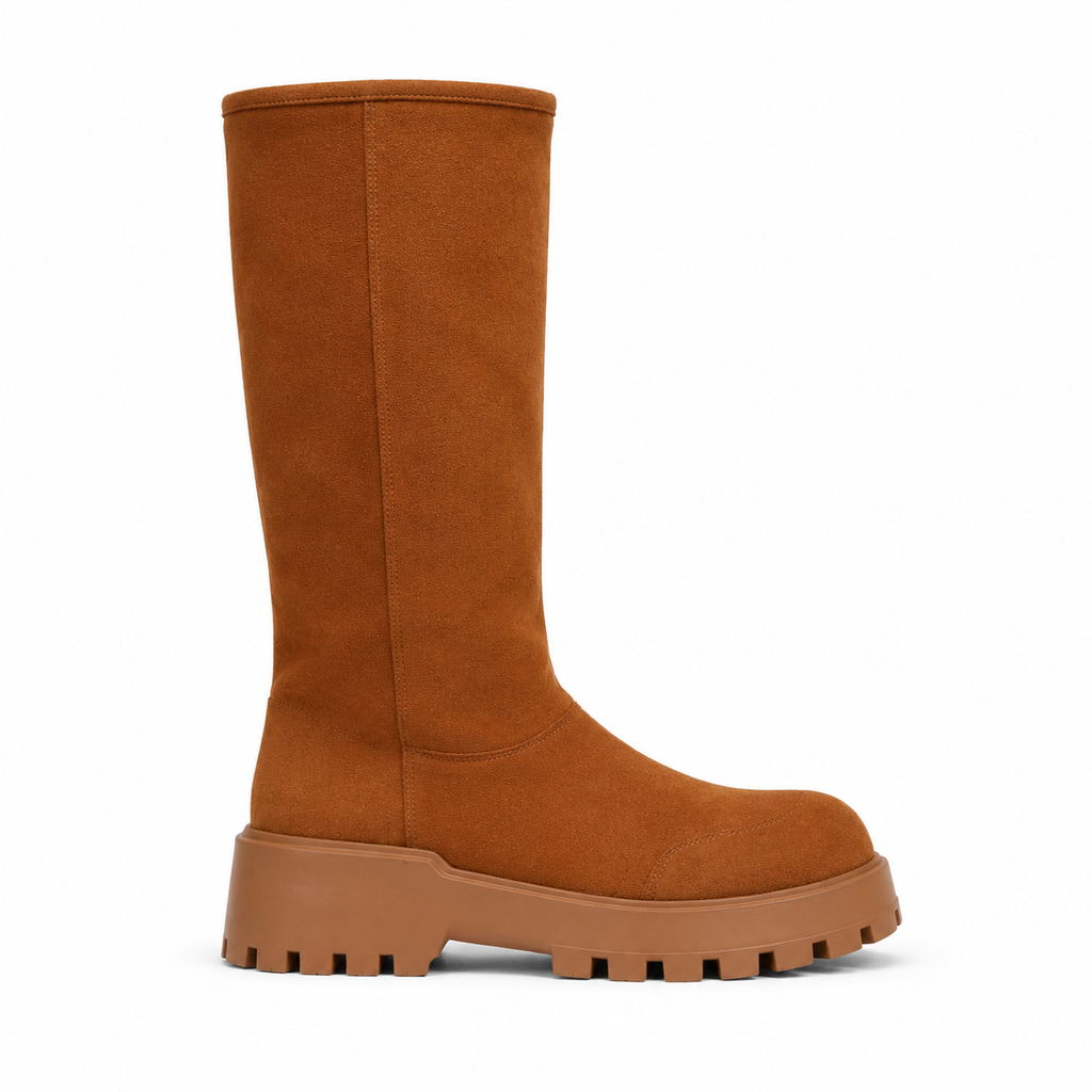 Butter Yellow Ronda Leather Platform Boots side view