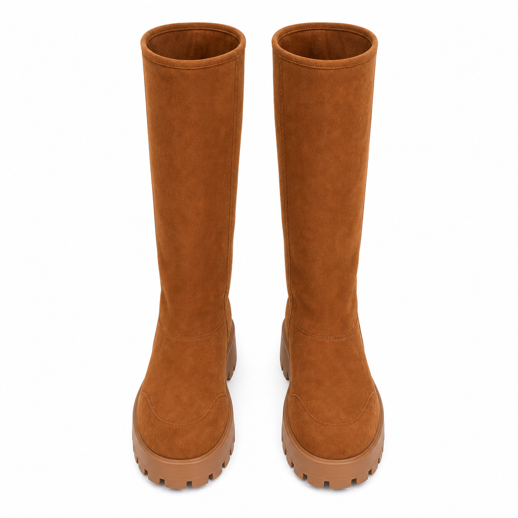Butter Yellow Ronda Leather Platform Boots top view