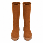 Butter Yellow Ronda Leather Platform Boots top view