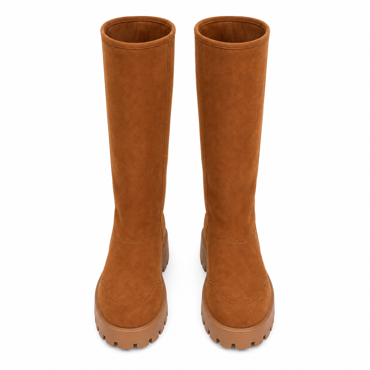 Butter Yellow Ronda Leather Platform Boots top view