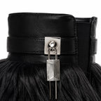 Deep Black Matera Leather Knee-High Boots close-up detail