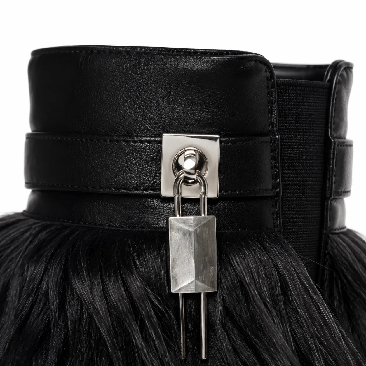 Deep Black Matera Leather Knee-High Boots close-up detail