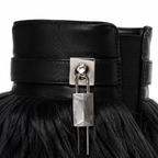 Deep Black Matera Leather Knee-High Boots close-up detail