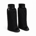 Deep Black Matera Leather Knee-High Boots
