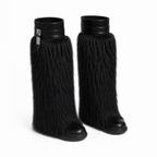 Deep Black Matera Leather Knee-High Boots