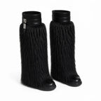 Deep Black Matera Leather Knee-High Boots