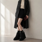 Deep Black Matera Leather Knee-High Boots lifestyle scene