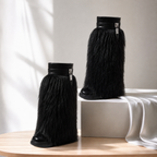 Deep Black Matera Leather Knee-High Boots styled scene