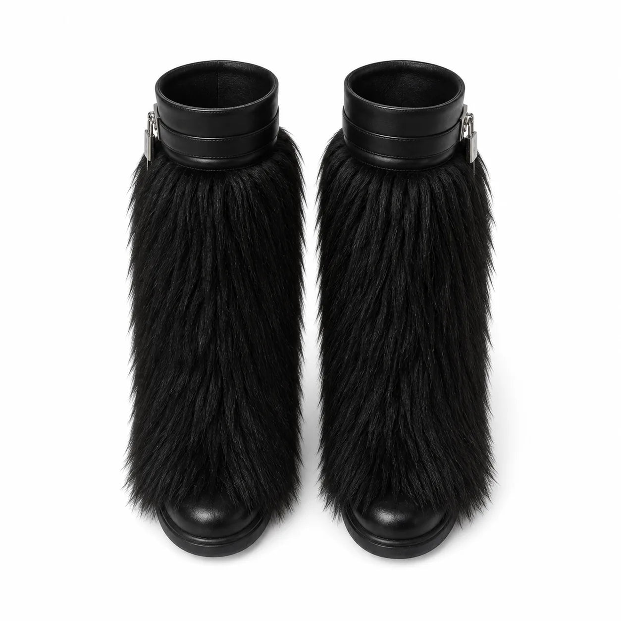 Deep Black Matera Leather Knee-High Boots top view