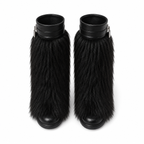 Deep Black Matera Leather Knee-High Boots top view