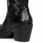 Deep Black Bolzano Sheepskin Boots close-up detail