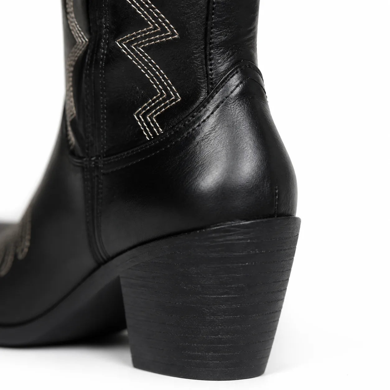 Deep Black Bolzano Sheepskin Boots close-up detail