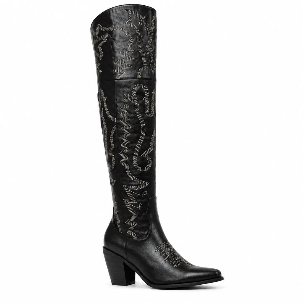 Deep Black Bolzano Sheepskin Boots side view