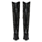 Deep Black Bolzano Sheepskin Boots heel detail