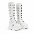 Cream Ivory Volterra Leather Platform Boots