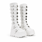 Cream Ivory Volterra Leather Platform Boots