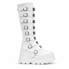 Cream Ivory Volterra Leather Platform Boots side view