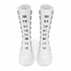 Cream Ivory Volterra Leather Platform Boots top view