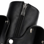 Deep Black Moneglia Thin-Heel Boots close-up detail