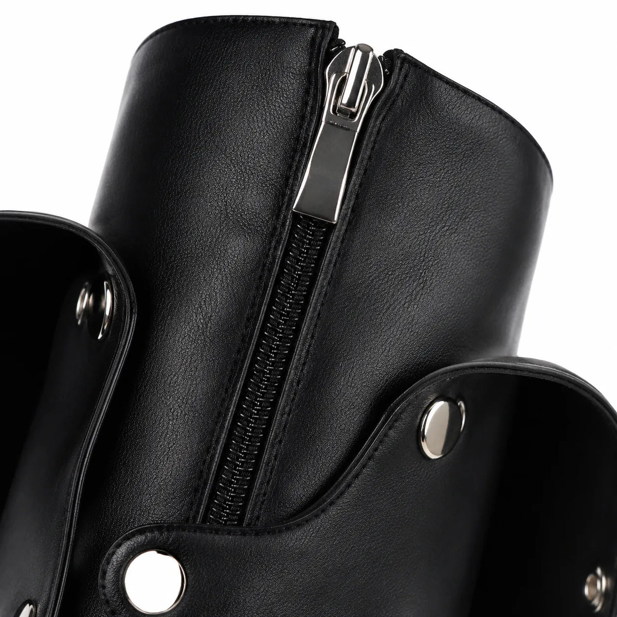 Deep Black Moneglia Thin-Heel Boots close-up detail