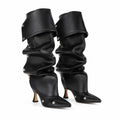 Deep Black Moneglia Thin-Heel Boots