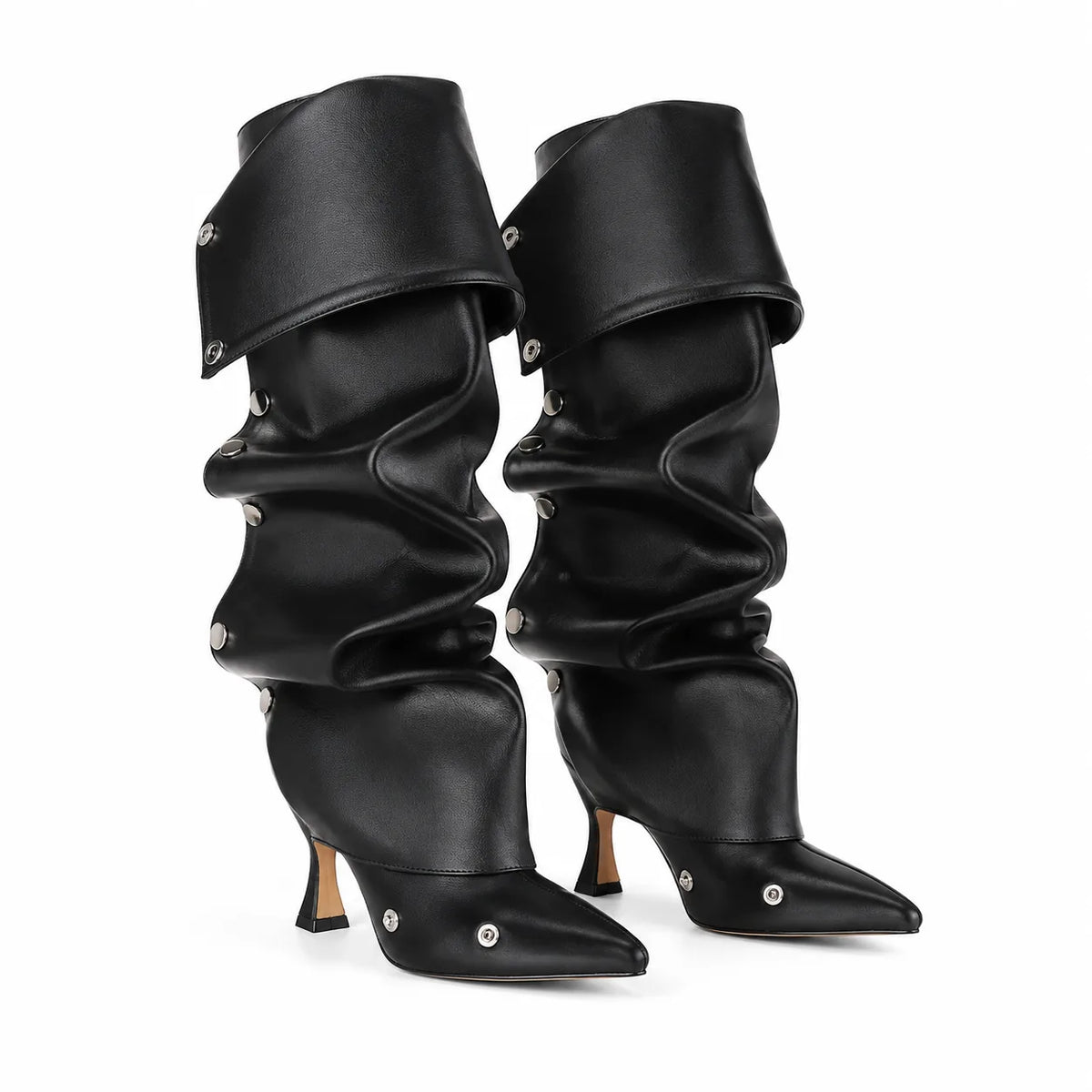 Deep Black Moneglia Thin-Heel Boots