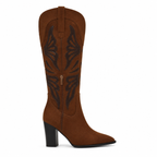 Rich Brown Evora Square-Heel Boots side view
