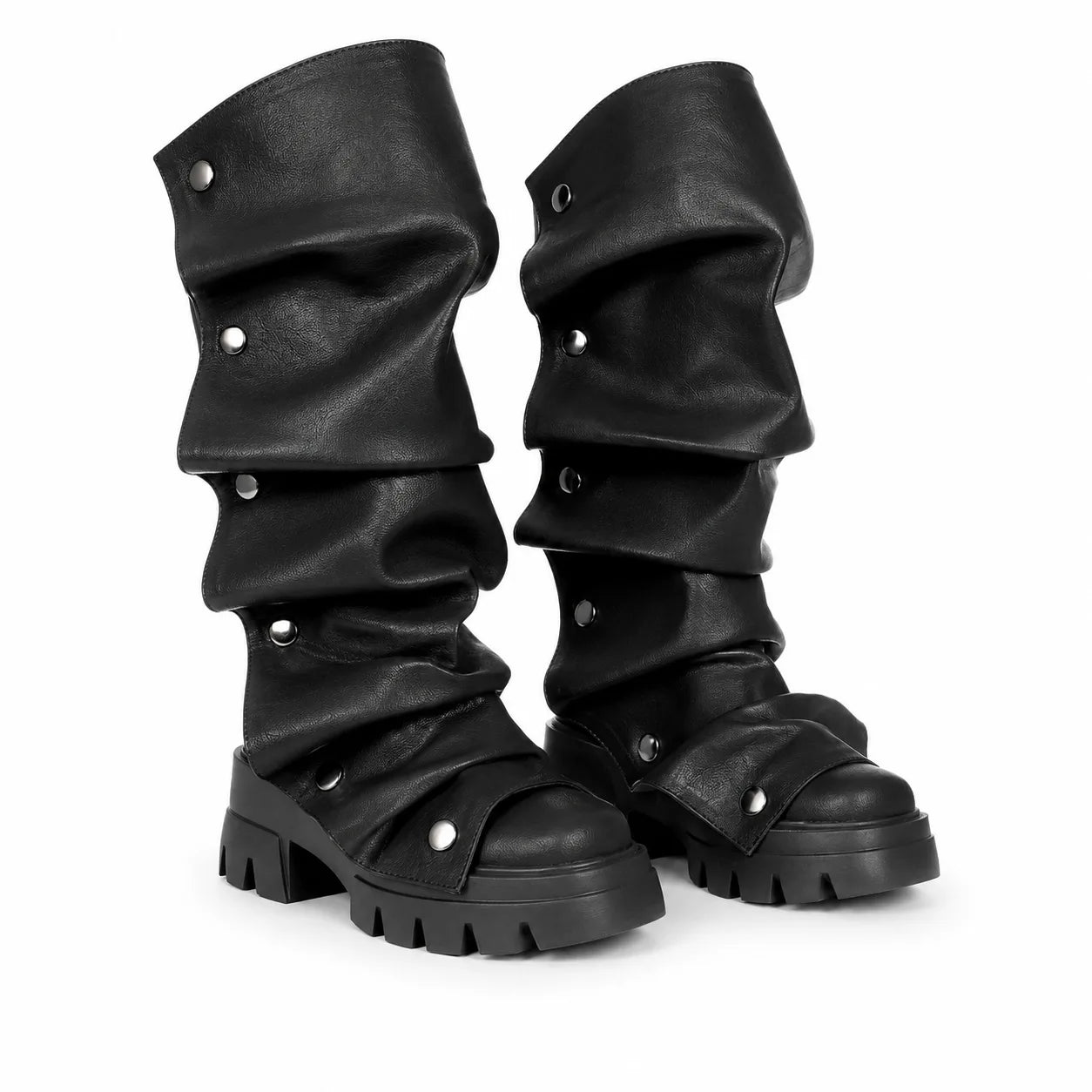 Deep Black Comino Block-Heel Boots