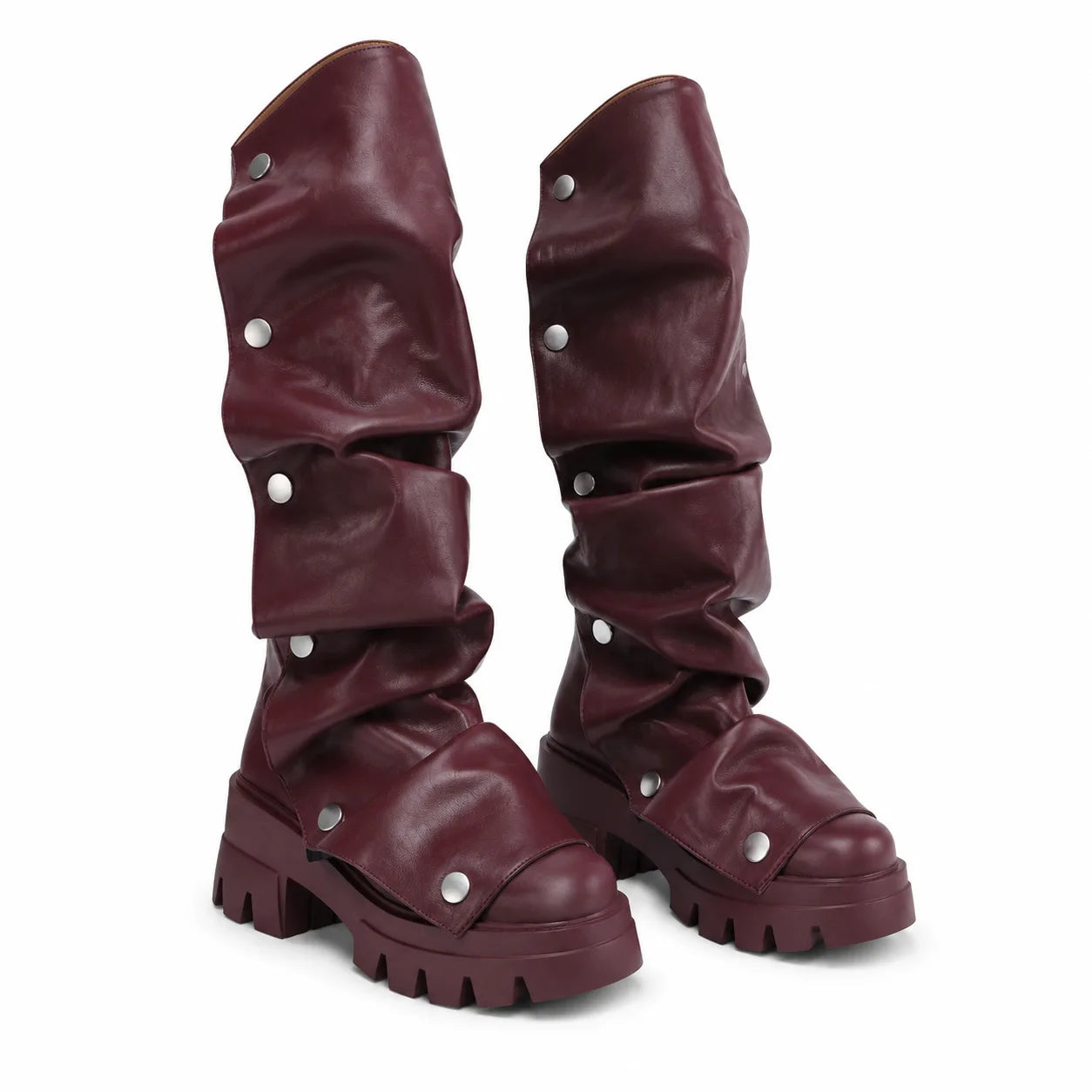 Deep Wine Comino Block-Heel Boots