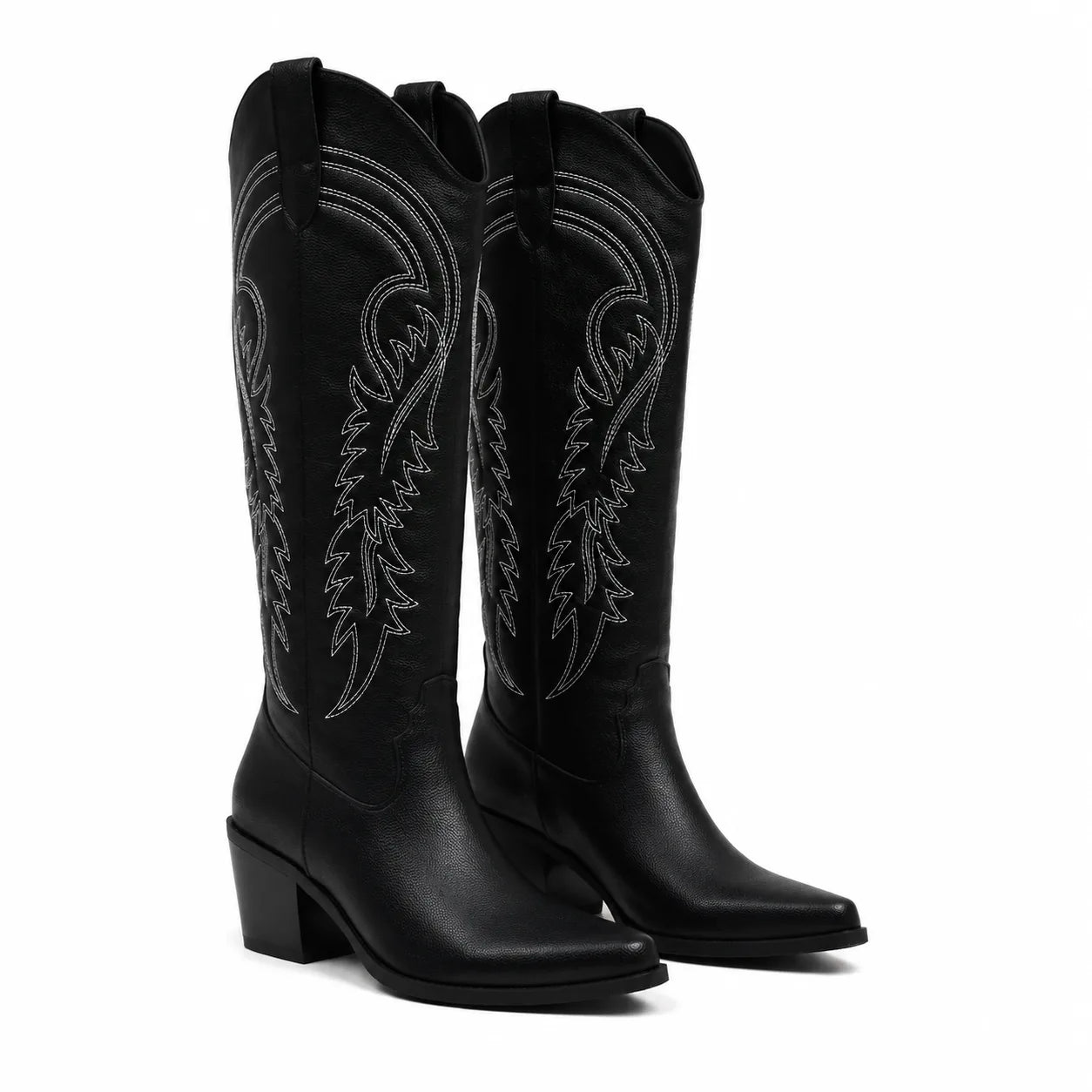 Deep Black Gozo Block-Heel Boots