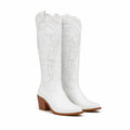 Cream Ivory Gozo Block-Heel Boots