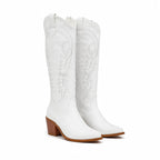 Cream Ivory Gozo Block-Heel Boots