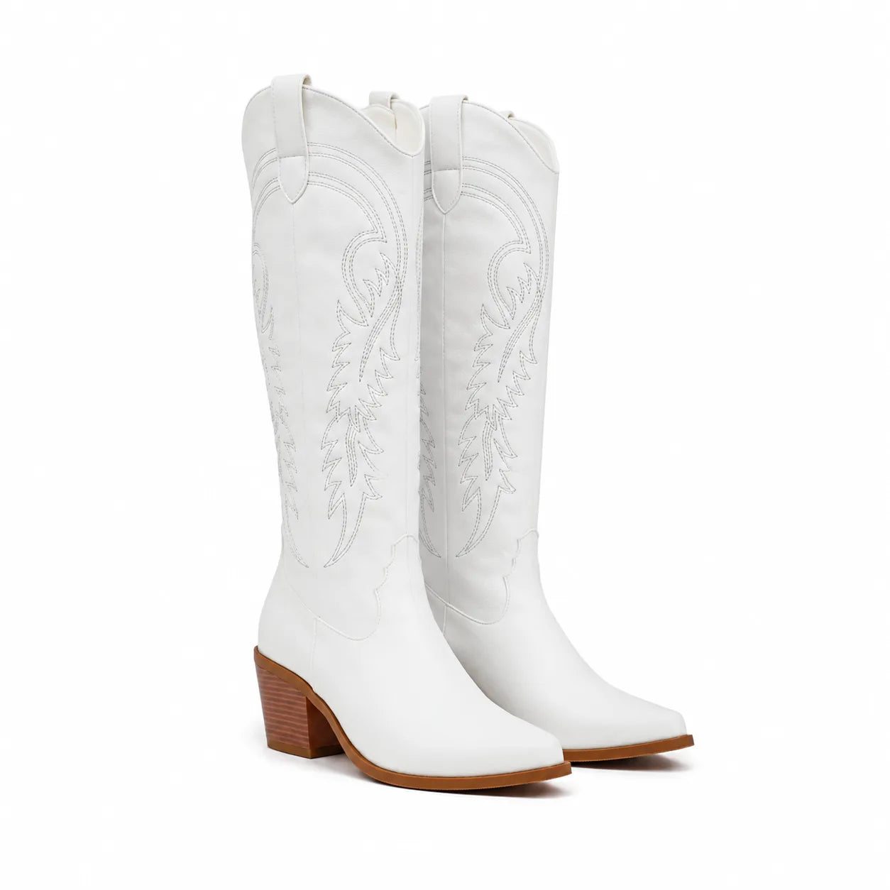 Cream Ivory Gozo Block-Heel Boots