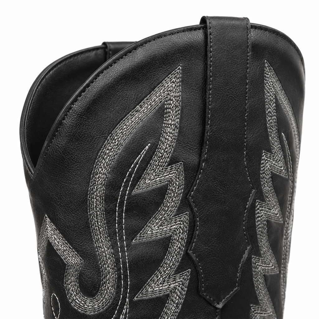 Deep Black Nerano Boots close-up detail