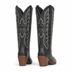 Deep Black Nerano Boots heel detail
