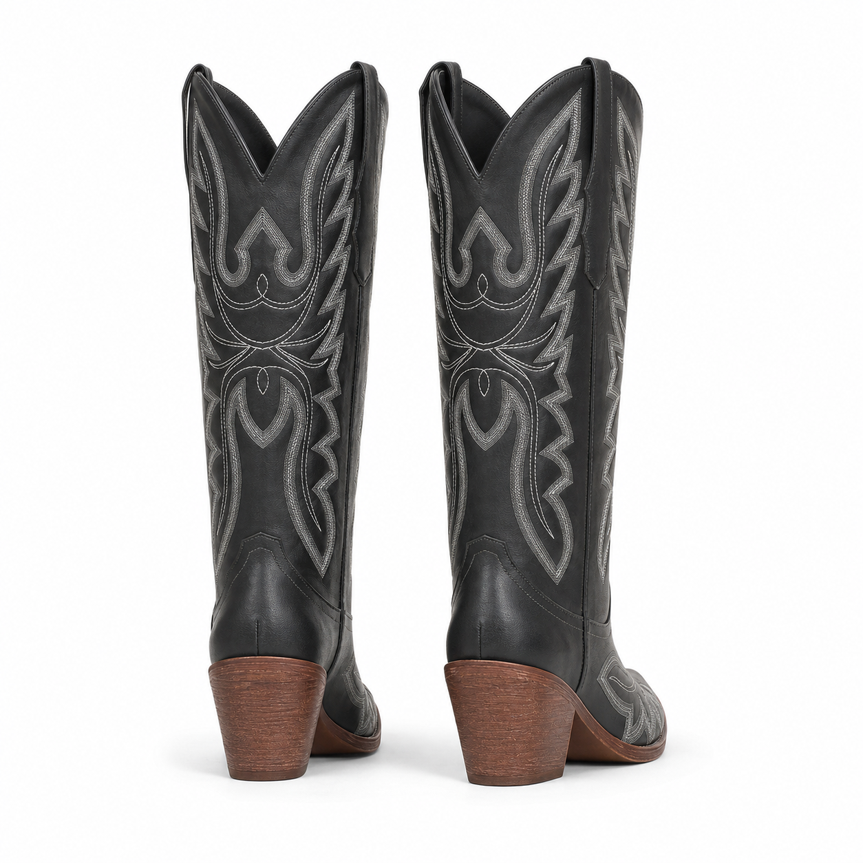 Deep Black Nerano Boots heel detail