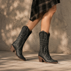 Deep Black Nerano Boots on-foot view