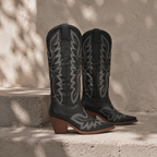 Deep Black Nerano Boots styled scene