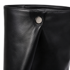 Deep Black Tellaro Sheepskin Stiletto Boots close-up detail