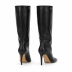 Deep Black Tellaro Sheepskin Stiletto Boots heel detail